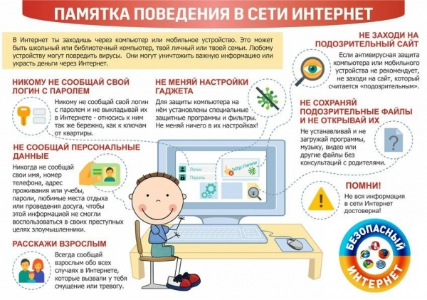 Информационные и рекомендательные материалы о защите детей в сети Интернет